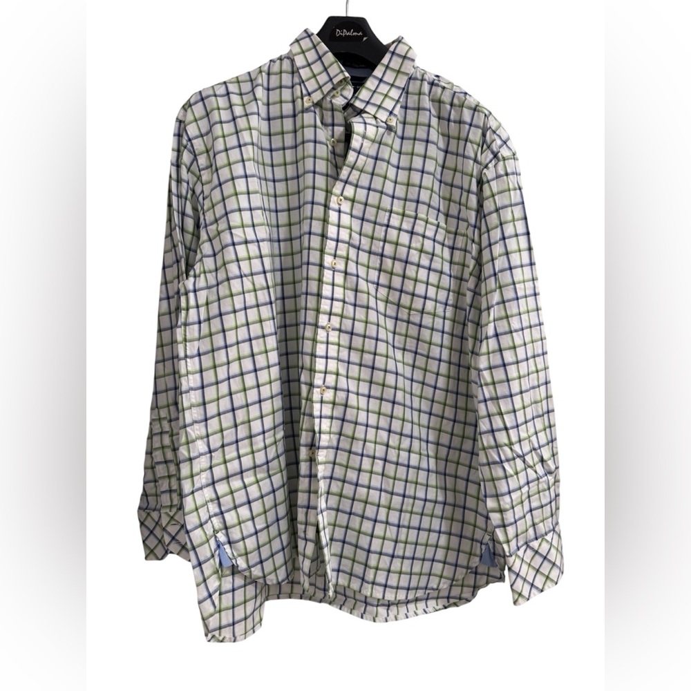 Tommy Hilfiger Men's Checkered Shirt - Blue and Green XL